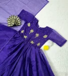 MODERN KOTA CHECKS COTTON HAND WORK GOWN WITH DUPATTA FESTIVE WEAR WHOLESLAE PRICE ETHNIC GARMENT (2)