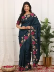 MODERN MANIPURI SILK THREAD WORK ON BORDER WITH CUTWORK SAREE WITH UNSTITCHED BLOUSE WEDDING WEAR WHOLESALE PRICE ETHNIC GARMENT (28)