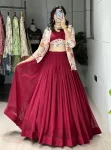MODERN PLAIN LEHENGA WITH FOIL PRINTED PATTERN WORK CHOLI AND KOTI PARTY WEAR WHOLESALE PRICE ETHNIC GARMENT (7)