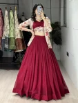 MODERN PLAIN LEHENGA WITH FOIL PRINTED PATTERN WORK CHOLI AND KOTI PARTY WEAR WHOLESALE PRICE ETHNIC GARMENT (7)
