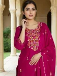 MODERN ROMAN EMBROIDERY WORK TOP BOTTOM WITH DUPATTA FESTIVE WEAR WHOLESALE PRICE ETHNIC GARMENT (3)