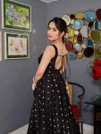 MODERN SILK SEQUENCE & THREAD EMBROIDERY WORK ANARKALI GOWN BOTTOM WITH DUPATTA FESTIVE WEAR WHOLESALE PRICE ETHNIC GARMENT (2)