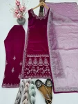 MODERN VELVET EMBROIDERY SEQUENCE WORK TOP BOTTOM WITH DUPATTA PARTY WEAR WHOLESALE PRICE ETHNIC GARMENT (2)