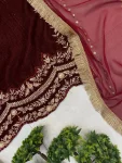 MODERN VELVET EMBROIDERY WORK TOP BOTTOM WITH DUPATTA FESTIVE WEAR WHOLESALE PRICE ETHNIC GARMENT (2)