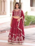 MODERN VICHITRA SILK SEQUENCE & THREAD EMBROIDERED WORK LEHENGA CHOLI WITH DUPATTA RANI