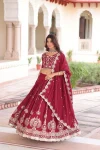 MODERN VICHITRA SILK SEQUENCE & THREAD EMBROIDERED WORK LEHENGA CHOLI WITH DUPATTA WEDDING WEAR WHOLESALE PRICE ETHNIC GARMENT (3)