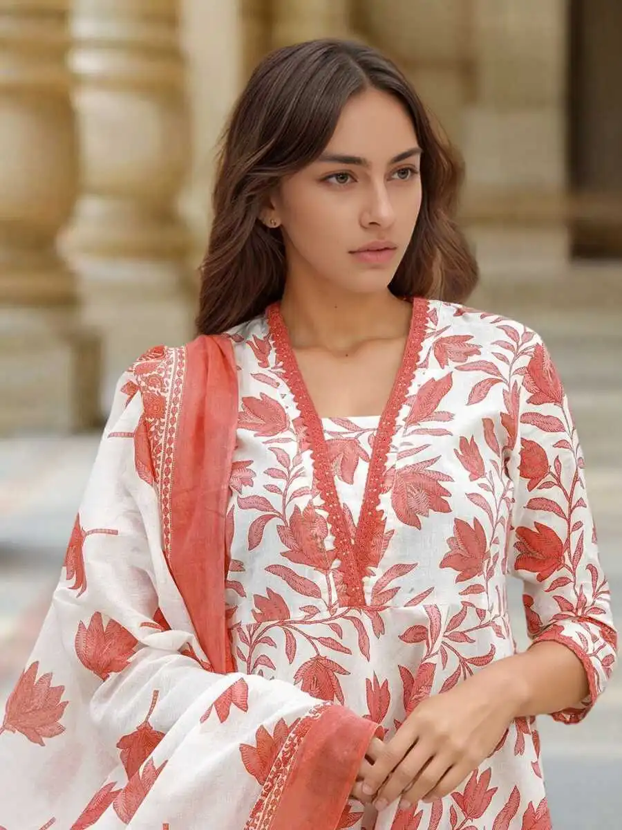 NEW ARRIVAL COTTON SLUB DIGITAL PRINT WORK TOP BOTTOM WITH DUPATTA FESTIVE WEAR WHOLESALE PRICE ETHNIC GARMENT (3)