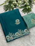 NEW ARRIVAL CRUSH SILK MULTI CODING DAGA & GOTA EMBROIDERY WORK BORDER SAREE WITH UNSTITCHED BLOUSE WEDDING WEAR WHOLESALE PRICE ETHNIC GARMENT (15)