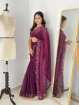 NEW ARRIVAL FENDY CHIFFON DIAMOND CUT DANA JHARKAN WORK WITH HANDWORK SEQUNCE BUTTA WORK SAREE WITH UNSTITCHED BLOUSE WEDDING WEAR WHOLESALE PRICE ETHNIC GARMENT (14).webp