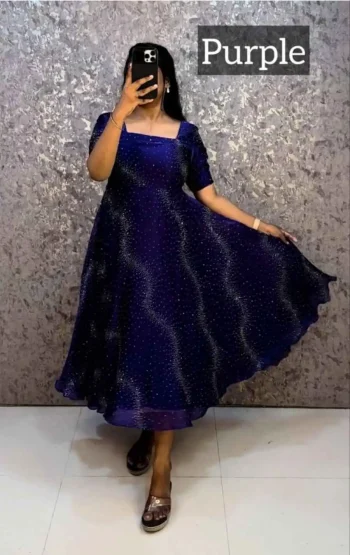 NEW ARRIVAL FENDY SWAROVSKI WORK ONE PIECE DRESS PURPLE