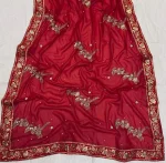 NEW ARRIVAL GEORGETTE EMBRODIERY ZARI AND SEQUENCE WITH MOTI WORK SAREE WITH UNSTITCHED BLOUSE WEDDING WEAR WHOLESALE PRICE ETHNIC GARMENT (7)