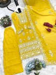 NEW ARRIVAL GEORGETTE EMBROIDERY SEQUENCE WORK TOP PALAZZO WITH DUPATTA WEDDING WEAR WHOLESLAE PRICE ETHNIC GARMENT (11)