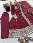 NEW ARRIVAL GEORGETTE SEQUENCE EMBROIDERY WORK GOWN BOTTOM WITH DUPATTA FESTIVE WEAR WHOLESALE PRICE ETHNIC GARMENT (2)