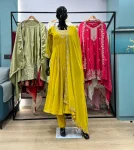 NEW ARRIVAL GEORGETTE SEQUENCE EMBROIDERY WORK GOWN BOTTOM WITH DUPATTA FESTIVE WEAR WHOLESALE PRICE ETHNIC GARMENT (2)