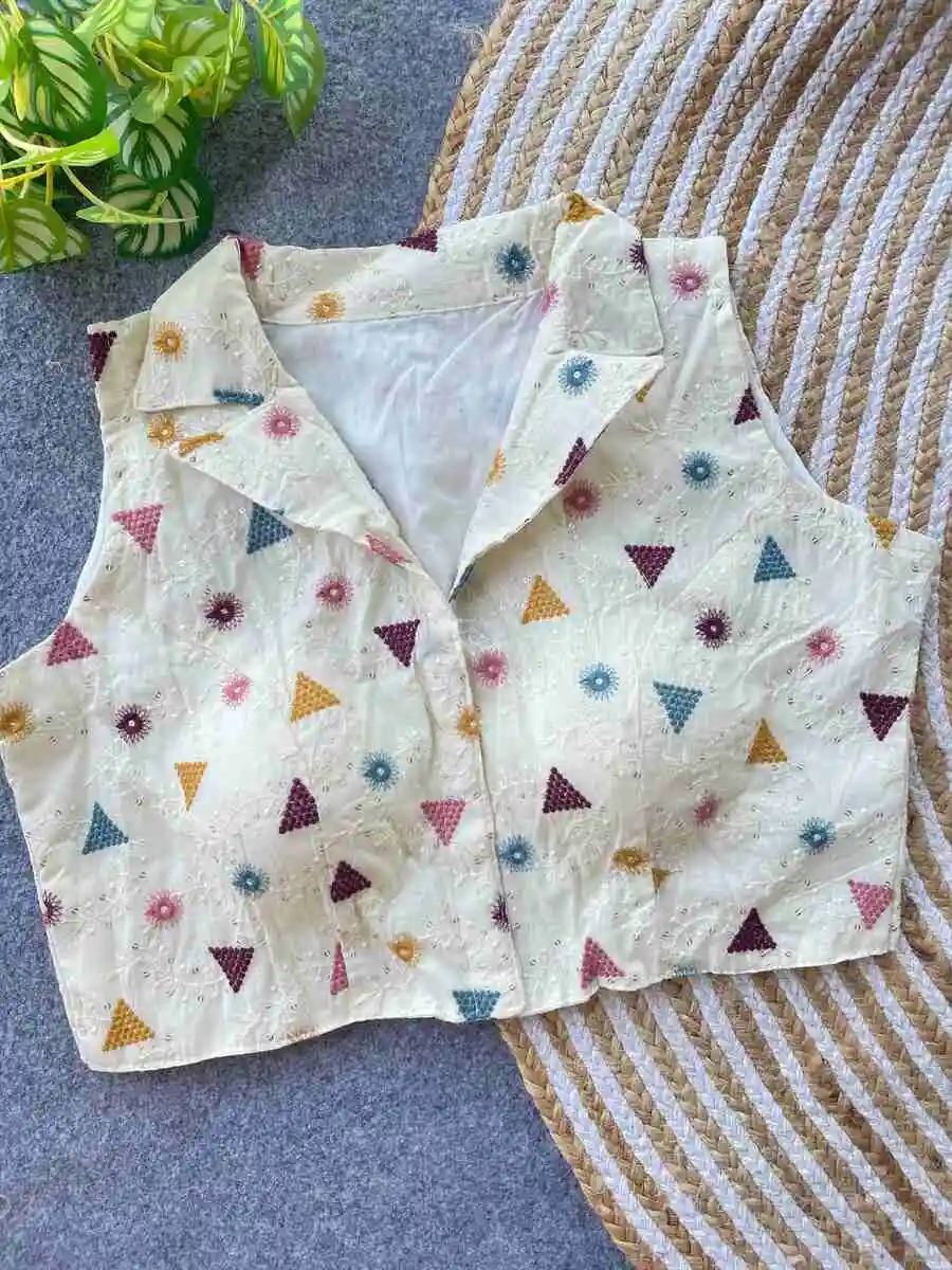 NEW ARRIVAL KHADI COTTON EMBROIDERY WORK STITCHED BLOUSE PARTY WEAR WHOLESALE PRICE ETHNIC GARMENT (5)