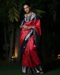 NEW ARRIVAL LICHI SILK BANARASI WEAVING WORK SAREE WITH UNSTITCHED BLOUSE RANI