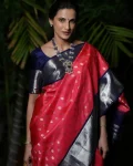 NEW ARRIVAL LICHI SILK BANARASI WEAVING WORK SAREE WITH UNSTITCHED BLOUSE FESTIVE WEAR WHOLESALE PRICE ETHNIC GARMENT (3)
