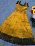 NEW ARRIVAL LICHI SILK JACQUARD WITH GOLD ZARI WORK KID’S GOWN FESTIVE WEAR WHOLESALE PRICE ETHNIC GARMENT (2)