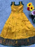 NEW ARRIVAL LICHI SILK JACQUARD WITH GOLD ZARI WORK KID’S GOWN FESTIVE WEAR WHOLESALE PRICE ETHNIC GARMENT (2)
