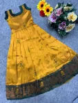 NEW ARRIVAL LICHI SILK JACQUARD WITH GOLD ZARI WORK KID’S GOWN FESTIVE WEAR WHOLESALE PRICE ETHNIC GARMENT (2)