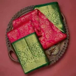 NEW ARRIVAL LICHI SILK JACQUARD WORK SAREE WITH UNSTITCHED BLOUSE SAREE WITH UNSTITCHED BLOUSE RANI