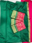 NEW ARRIVAL LICHI SILK JACQUARD WORK SAREE WITH UNSTITCHED BLOUSE SAREE WITH UNSTITCHED BLOUSE FESTIVE WEAR WHOLESALE PRICE ETHNIC GARMENT (2)