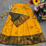 NEW ARRIVAL LICHI SILK PALLAKKU JACQUARD WORK KID’S LEHENGA CHOLI FESTIVE WEAR WHOLESALE PRICE ETHNIC GARMENT (1)