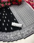 NEW ARRIVAL LICHI SILK RICH PALLU & JACQUARD WORK SAREE WITH UNSTITCHED BLOUSE FESTIVE WEAR WHOLESALE PRICE ETHNIC GARMENT (14)