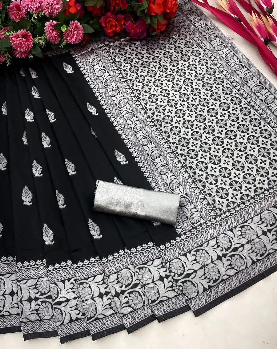 NEW ARRIVAL LICHI SILK RICH PALLU & JACQUARD WORK SAREE WITH UNSTITCHED BLOUSE FESTIVE WEAR WHOLESALE PRICE ETHNIC GARMENT (11)
