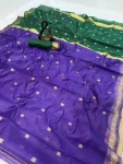 NEW ARRIVAL LINEN COTTON WEAVING WORK SAREE WITH UNSTITCHED BLOUSE FESTIVE WEAR WHOLESALE PRICE ETHNIC GARMENT (2)