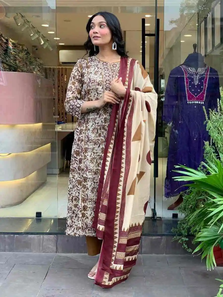 NEW ARRIVAL MAGIC COTTON DIGITAL PRINT WORK TOP BOTTOM WITH DUPATTA DAILY WEAR WHOLESALE PRICE ETHNIC GARMENT (6)