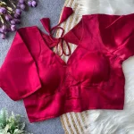 NEW ARRIVAL MALAI SATIN PLAIN READY TO WEAR BLOUSE RANI