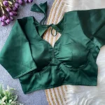 NEW ARRIVAL MALAI SATIN PLAIN READY TO WEAR BLOUSE GREEN