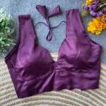 NEW ARRIVAL MALAI SATIN PLAIN READY TO WEAR BLOUSE WINE