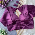 NEW ARRIVAL MALAI SATIN PLAIN READY TO WEAR BLOUSE WINE