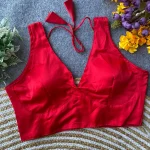 NEW ARRIVAL MALAI SATIN PLAIN READY TO WEAR BLOUSE RED