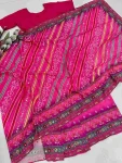 NEW ARRIVAL NATURAL SILK DIGITAL PRINT AND REAL MIRROR HAND WORK GOWN SAREE DAILY WEAR WHOLESALE PRICE ETHNIC GARMENT (3)