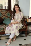 NEW ARRIVAL POLY RAYON EMBROIDERY AND PRINT WORK KURTI LAVENDER