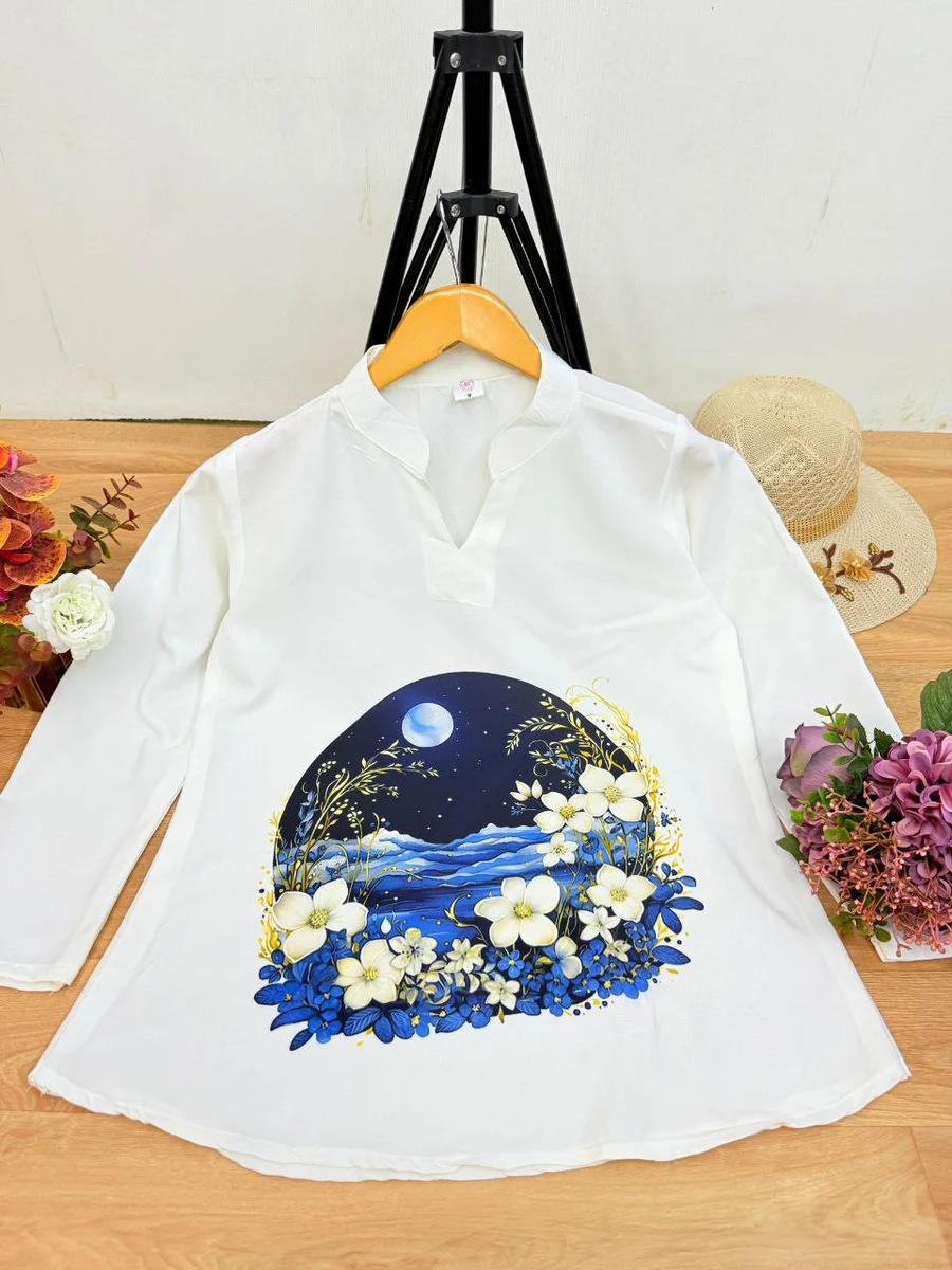 NEW ARRIVAL RAYON COLLER+ DIGITAL PRINT TOP OFFICE WEAR WHOLESALE PRICE ETHNIC GARMENT (15)