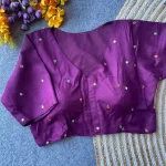 NEW ARRIVAL RAYON COTTON THREAD AND MIRROR WORK STITCHED BLOUSE PURPLE