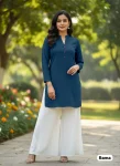 NEW ARRIVAL RAYON PLAIN KURTI PALAZZO SET DAILY WEAR WHOLESALE PRICE ETHNIC GARMENT (2)