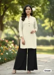 NEW ARRIVAL RAYON PLAIN KURTI PALAZZO SET DAILY WEAR WHOLESALE PRICE ETHNIC GARMENT (9)