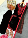 NEW ARRIVAL VELVET EMBROIDERY WORK TOP PALAZZO WITH DUPATTA FESTIVE WEAR WHOLESALE PRICE ETHNIC GARMENT (4)