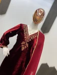 NEW ARRIVAL VELVET SEQUENCE EMBROIDERY WORK TOP BOTTOM WITH DUPATTA FESTIVE WEAR WHOLESALE PRICE ETHNIC GARMENT (6)