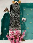 NEW ARRIVAL VELVET SEQUENCE & ZARI EMBROIDERY WORK TOP BOTTOM WITH DUPATTA FESTIVE WEAR WHOLESALE PRICE ETHNIC GARMENT (4)