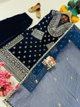 NEW ARRIVAL VELVET SEQUENCE & ZARI EMBROIDERY WORK TOP PALAZZO WITH DUPATTA FESTIVE WEAR WHOLESALE PRICE ETHNIC GARMENT (9)