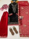 NEW ARRIVAL VELVET SEQUENCE & ZARI EMBROIDERY WORK TOP PALAZZO WITH DUPATTA FESTIVE WEAR WHOLESALE PRICE ETHNIC GARMENT (7)