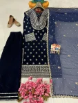 NEW ARRIVAL VELVET SEQUENCE & ZARI EMBROIDERY WORK TOP PALAZZO WITH DUPATTA FESTIVE WEAR WHOLESALE PRICE ETHNIC GARMENT (9)