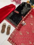 NEW ARRIVAL VELVET SEQUENCE & ZARI EMBROIDERY WORK TOP PALAZZO WITH DUPATTA FESTIVE WEAR WHOLESALE PRICE ETHNIC GARMENT (7)
