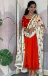 NEW ARRIVAL VICHITRA MAGGAM HAND WORK GOWN WITH DUPATTA FESTIVE WEAR WHOLESALE PRICE ETHNIC GARMENT (3)